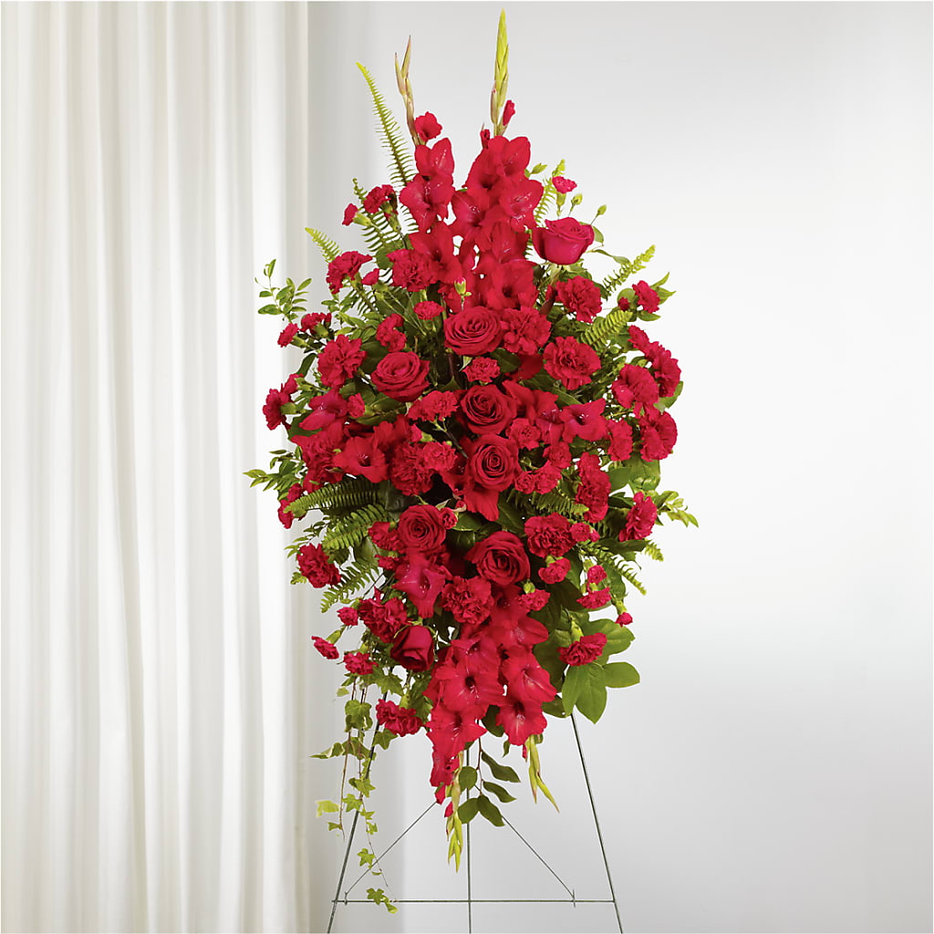 From the Heart Standing Spray – GIVENS FLOWERS & GIFTS LLC, Georgetown DE