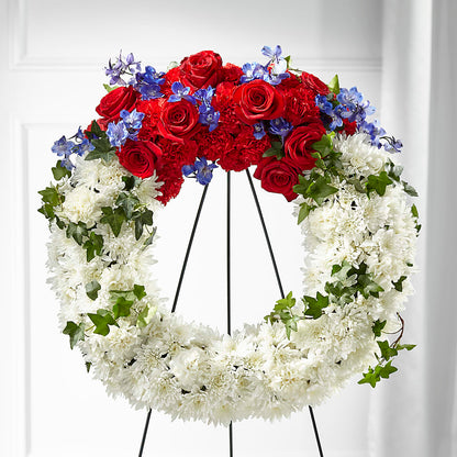 Patriotic Passion Wreath – GIVENS FLOWERS & GIFTS LLC, Georgetown DE