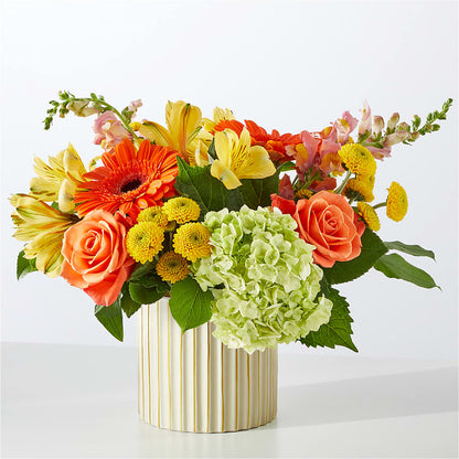 Autumn Sunshine Bouquet with Ivory Vase – GIVENS FLOWERS & GIFTS LLC, Georgetown DE