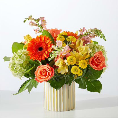 Autumn Sunshine Bouquet with Ivory Vase – GIVENS FLOWERS & GIFTS LLC, Georgetown DE